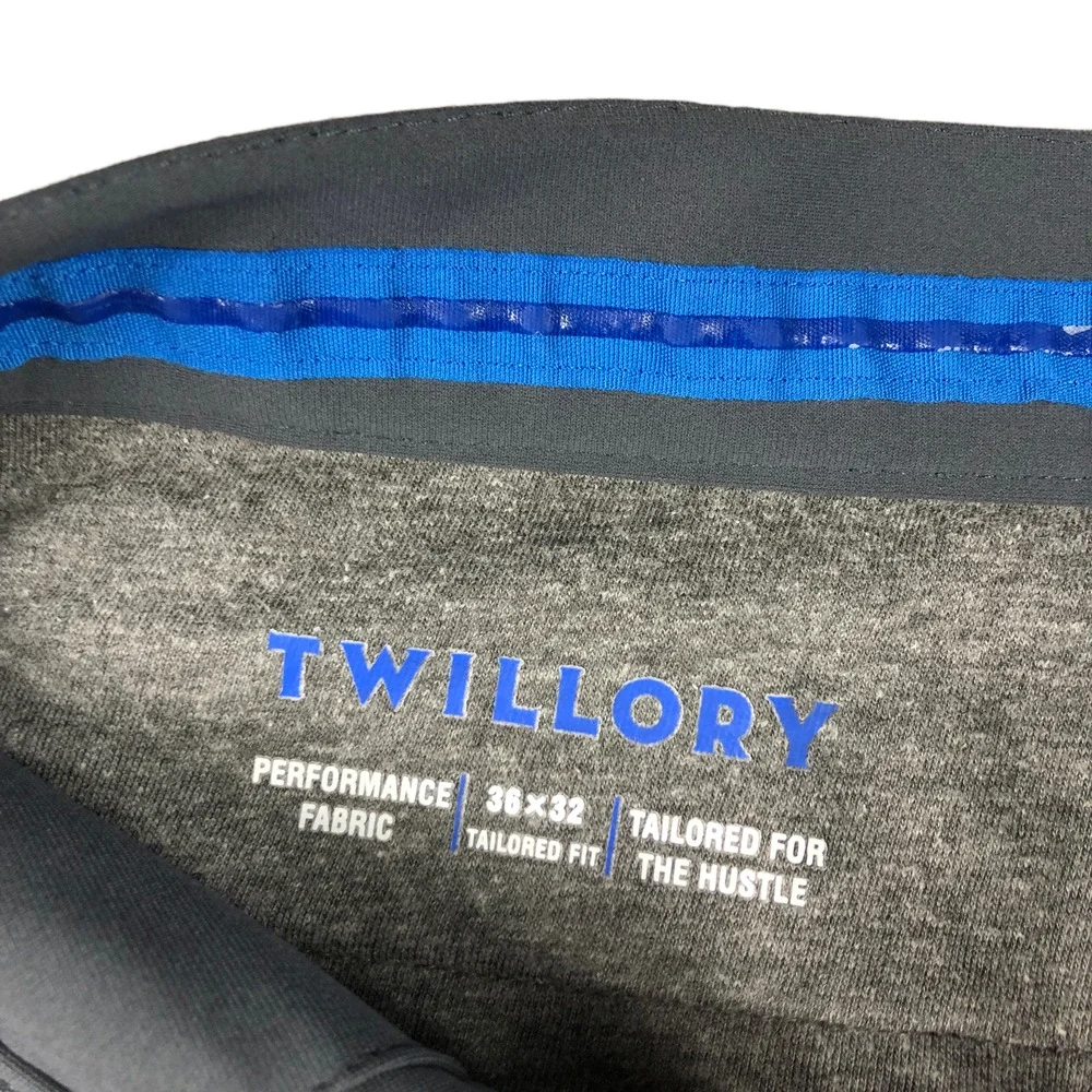 Twillory Black Chino Pants Men’s Dress Casual Stretch Lightweight 36 x 30